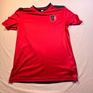 St Louis City SC MLS Soccer Jersey Red Blue Mens L G G Short Sleeve